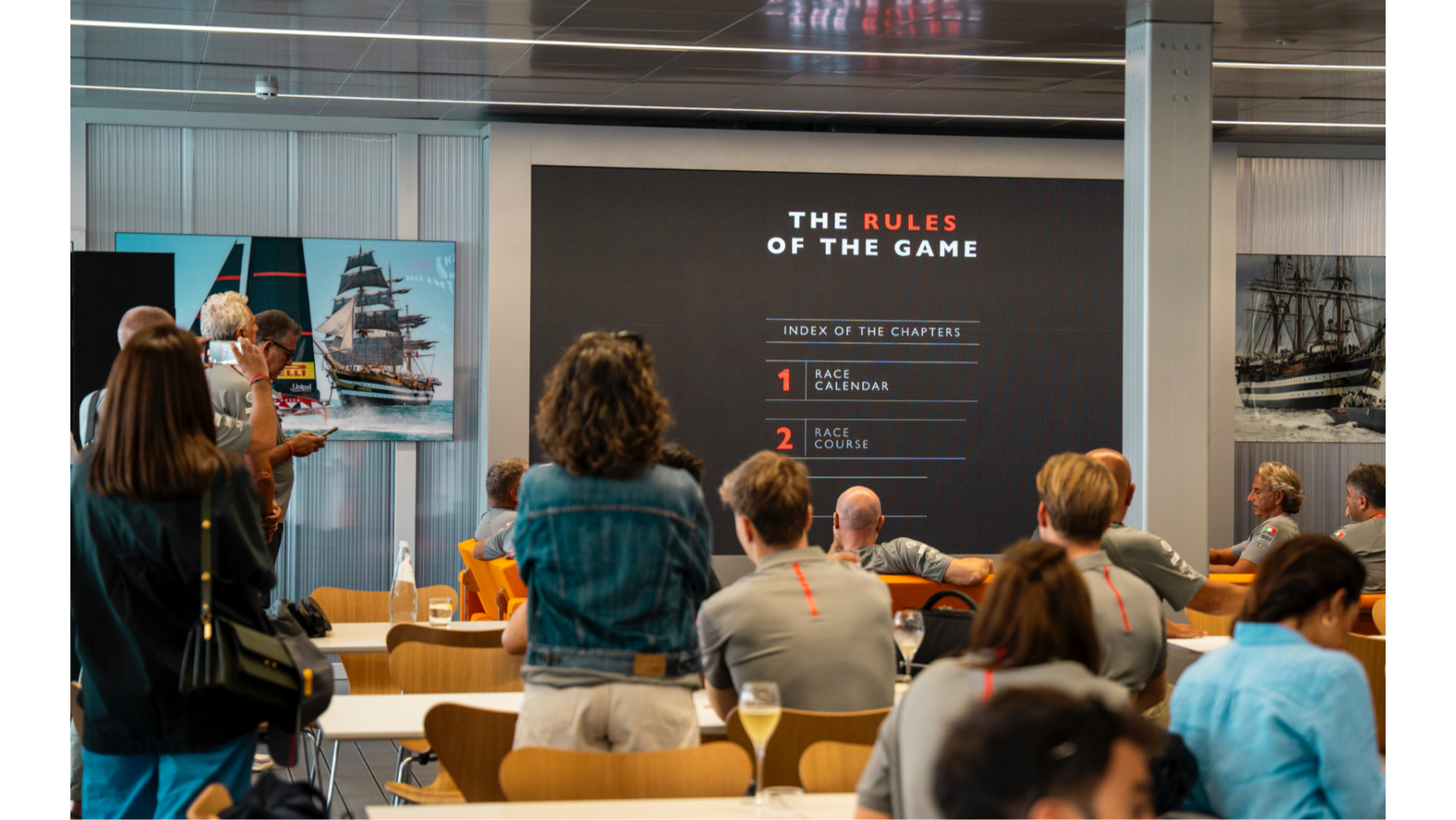 people watching the regatta