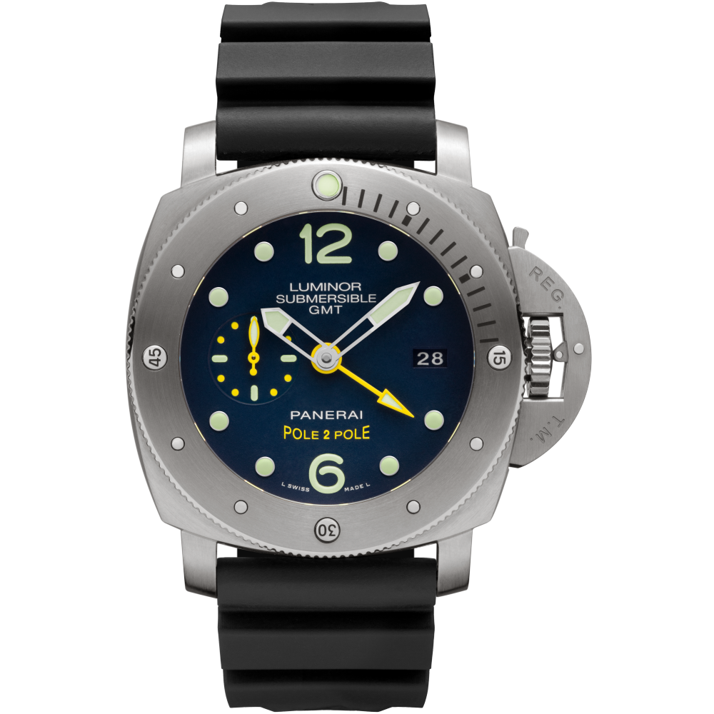 PANERAI Luminor Submersible 1950 3 Days GMT Automatic Titanio PAM00719 day view