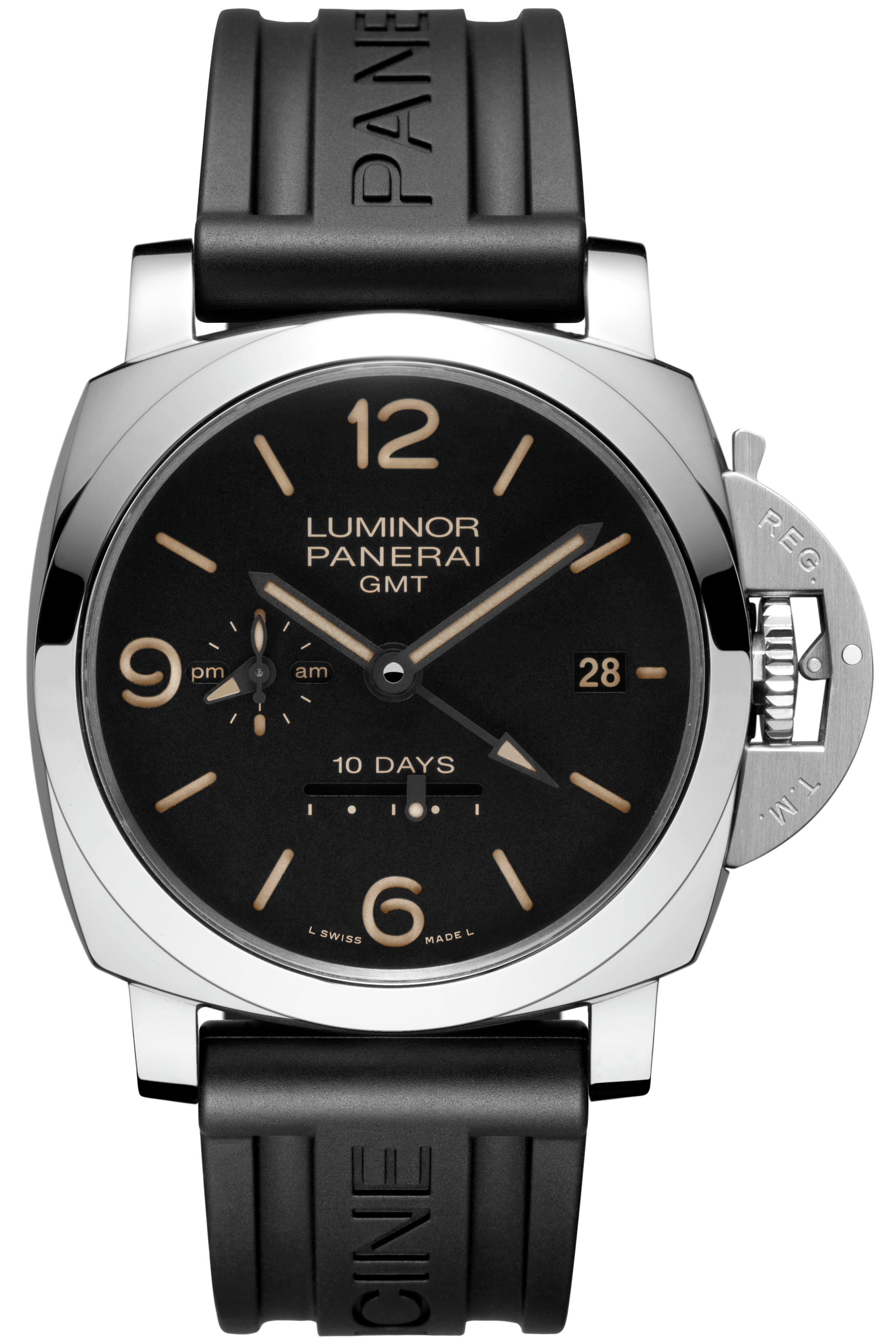 Panerai Luminor Base PAM00000, Arabic, 2014, Very Good, Housing Steel, Band: Leather