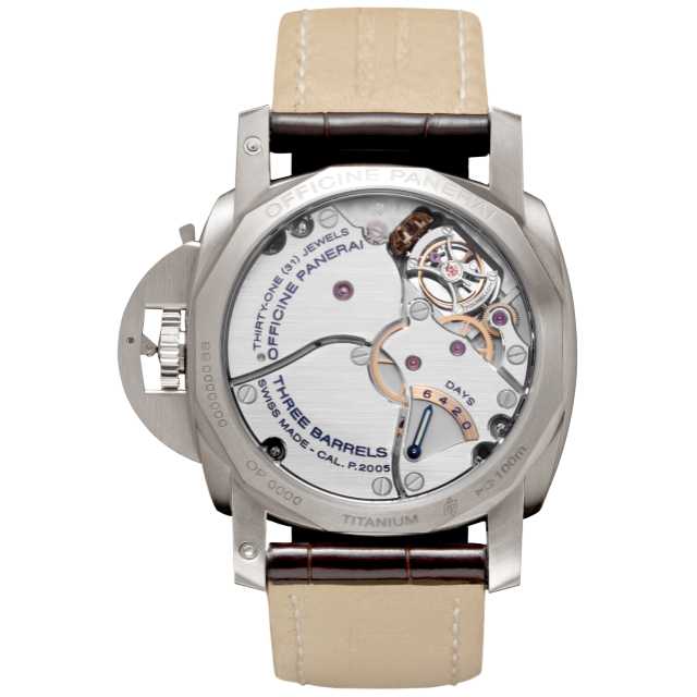 PANERAI Luminor 1950 Tourbillon GMT Titanio PAM00306 Back view