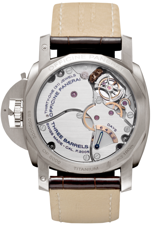 PANERAI Luminor 1950 Tourbillon GMT Titanio PAM00306 Detail 
