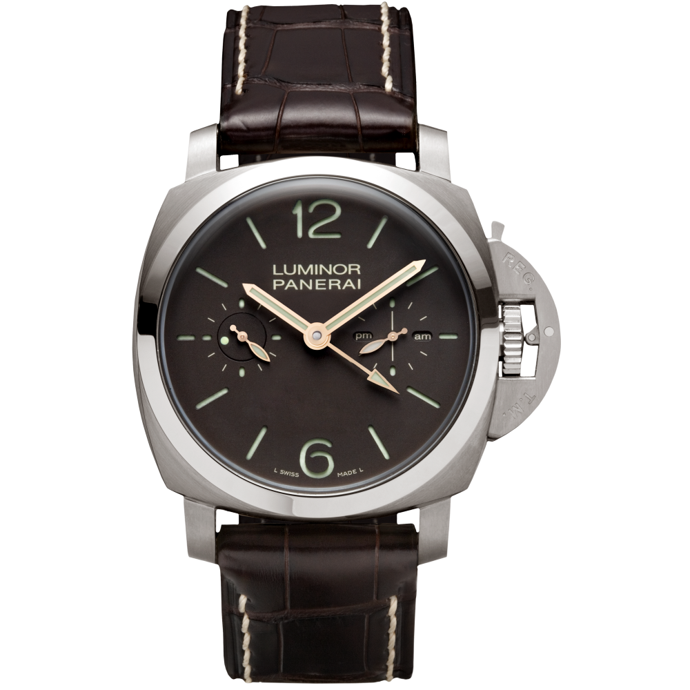 PANERAI Luminor 1950 Tourbillon GMT Titanio PAM00306 day view