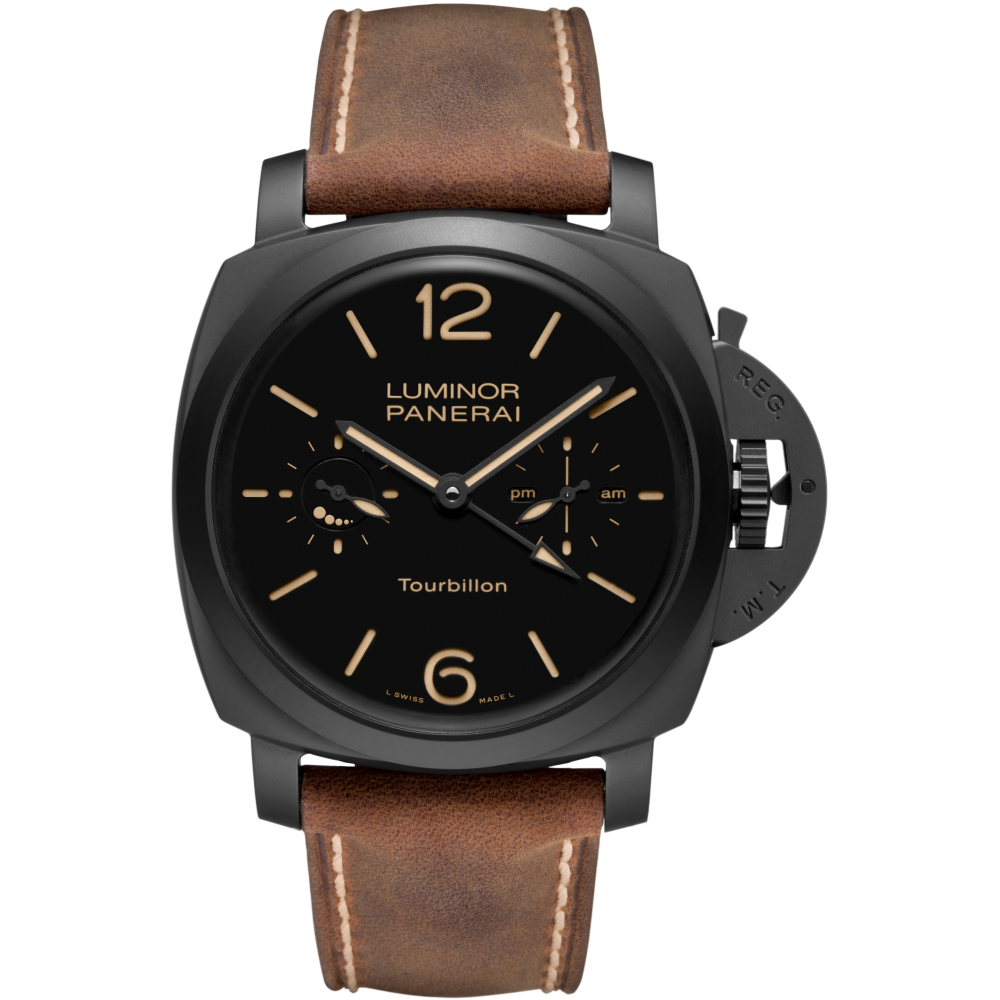PANERAI Luminor 1950 Tourbillon GMT Automatic Ceramica PAM00396 day view