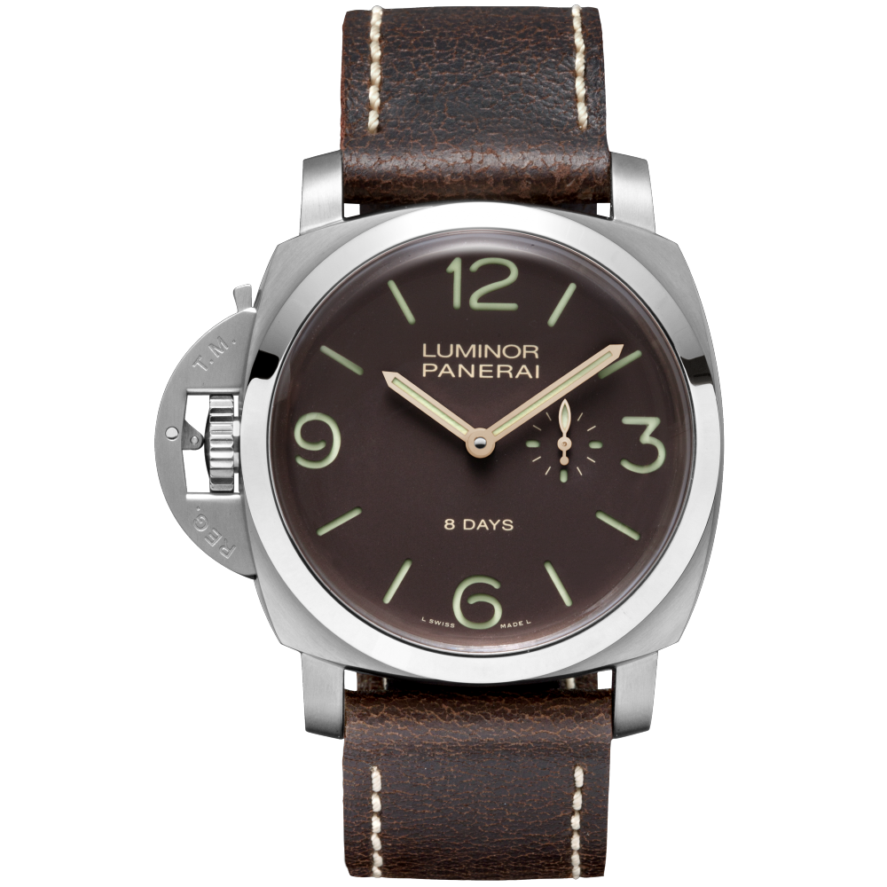 PANERAI Luminor 1950 Left-Handed 8 Days Titanio PAM00368 day view