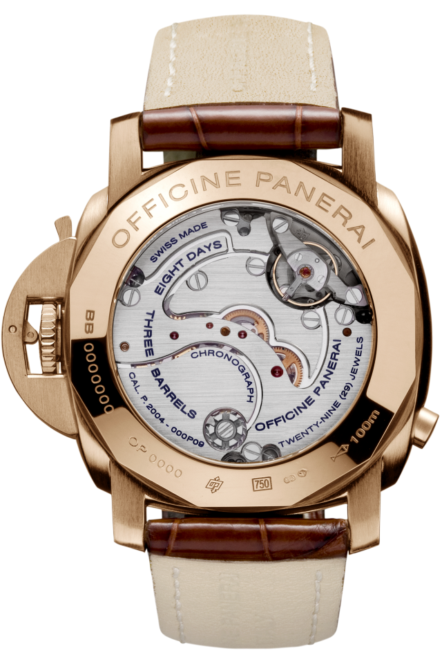 PANERAI Luminor 1950 8 Days Chrono Monopulsante GMT Pink Gold PAM00277 Detail 