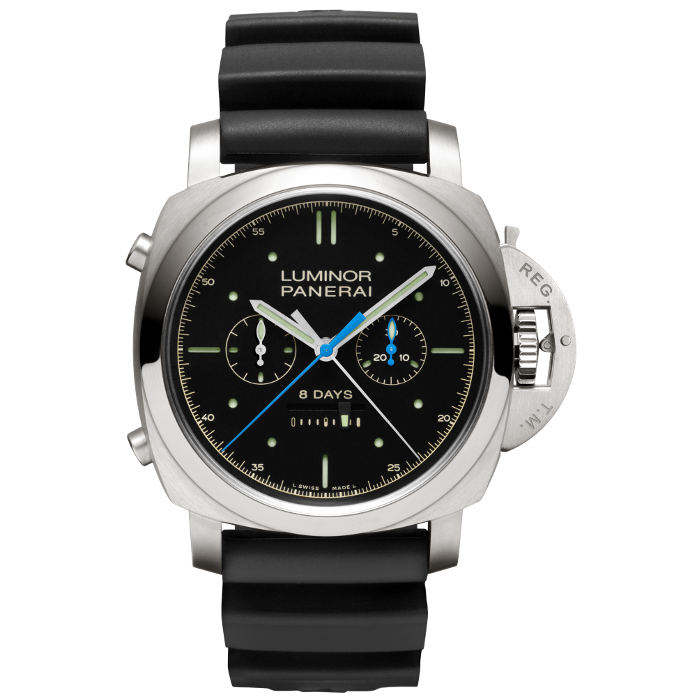 PANERAI Luminor 1950 Rattrapante 8 Days Titanio PAM00427 day view