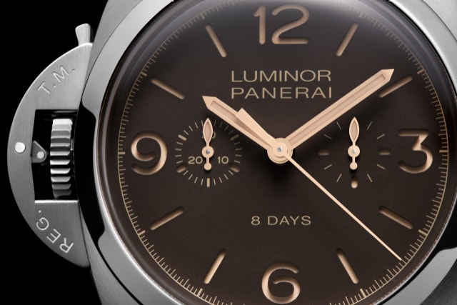 PANERAI Luminor 1950 Chrono Monopulsante Left-Handed 8 Days Titanio PAM00579 Detail 