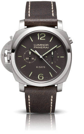 Luminor 1950 Chrono Monopulsante Left-Handed 8 Days Titanio